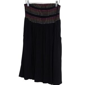 Black Dress Torrid Neon‎ Multicolor Striped Flowy Dress Size 00 (M/L) EUC
